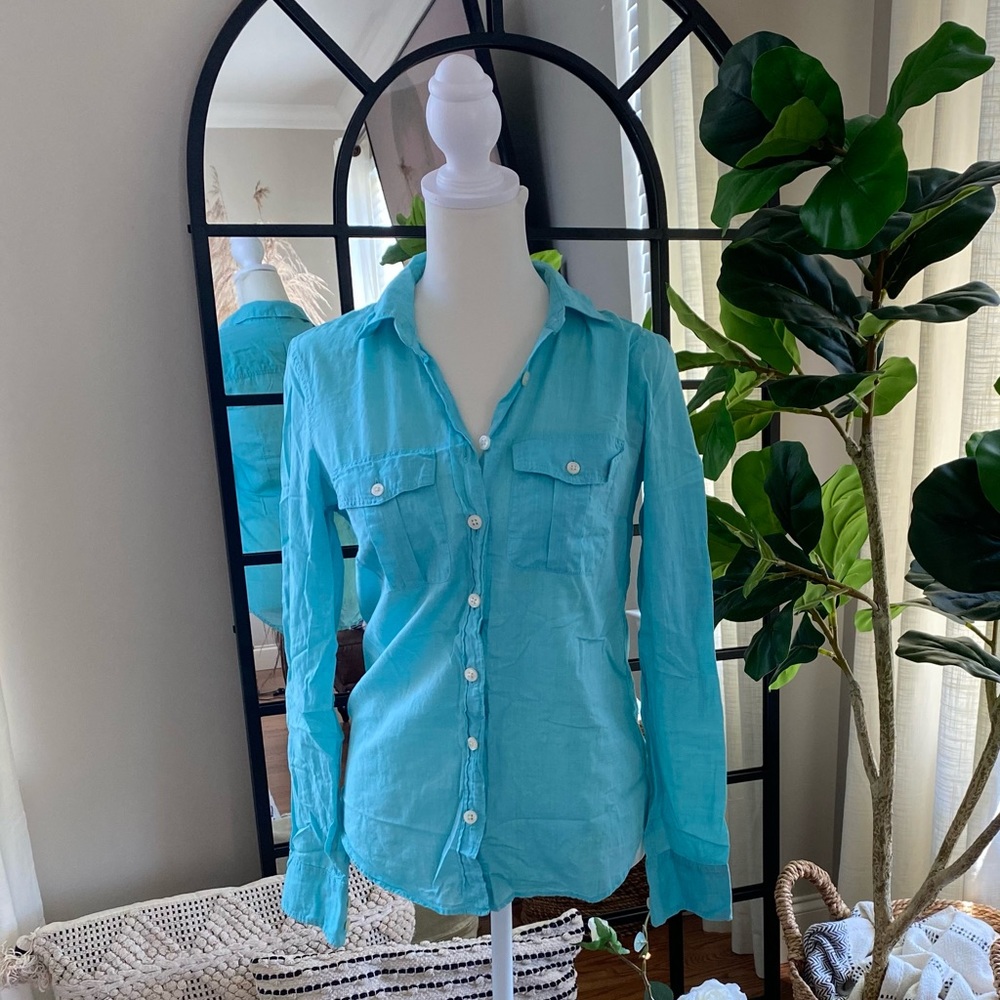 JCrew mint button up